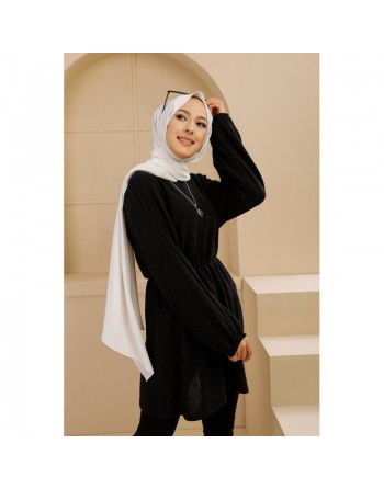 Tunique ample pour femme (Vêtement hijab) - Couleur noir 