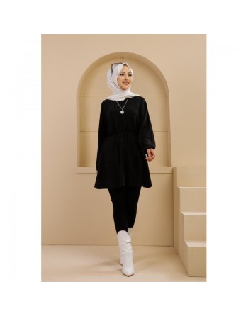 Tunique ample pour femme (Vêtement hijab) - Couleur noir 