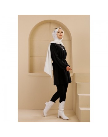 Tunique ample pour femme (Vêtement hijab) - Couleur noir 