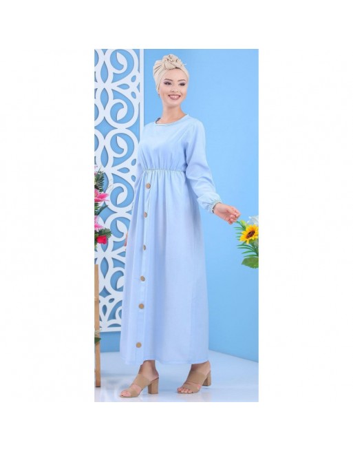 Robe longue cintrée de couleurs bleu ciel Robe longue cintrée de couleurs bleu ciel