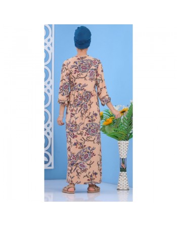 Robe à motifs cachemire pour femme - Couleur Beige 