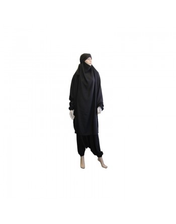 Jilbab 2 pièces marque Alhaya (Cape + pantalon) - Couleur noire 