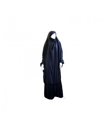 Jilbab 2 pièces de marque Alhaya (Cape + Jupe évasée) - de couleur noire 