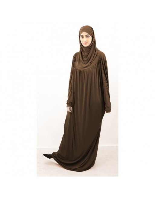 Jilbab ample une pièce - Marque Best Ummah (Boutique Jilbeb femme musulmane) - Couleur Marron fonccé Jilbab ample une pièce - Marque Best Ummah (Boutique Jilbeb femme musulmane) - Couleur Marron fonccé