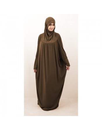 Jilbab ample une pièce - Marque Best Ummah (Boutique Jilbeb femme musulmane) - Couleur Marron fonccé 