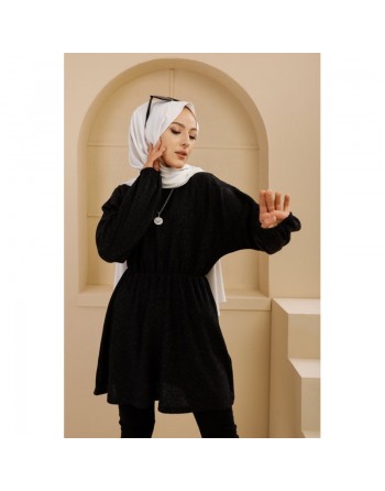 Tunique ample pour femme (Vêtement hijab) - Couleur noir 