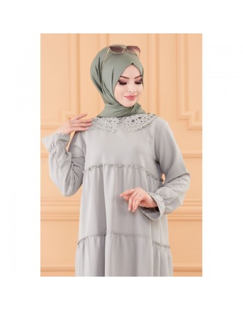 Robe ample style habillé (Vêtement chic pour femme voilée 2024) - Couleur menthe 