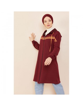 Veste Cardigan style décontracté (Vêtement moderne) - Couleur bordeaux 