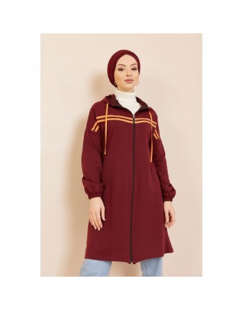 Veste Cardigan style décontracté (Vêtement moderne) - Couleur bordeaux 