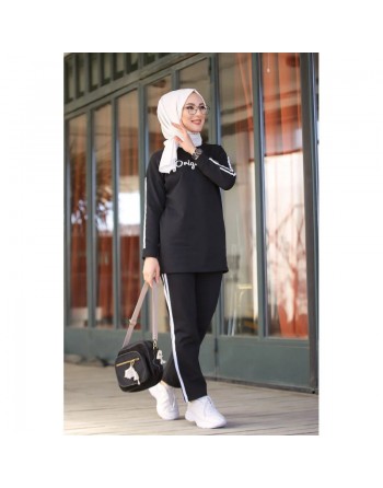 Survêtement "original" 2 pièces (Hijab Sport pour femme musulmane) - Couleur noir 