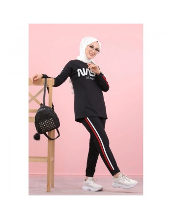 Ensemble survêtement Sportswear - Tenue décontractée et de sport femme musulmane - Sweat-shirts et pantalon jogging -... 