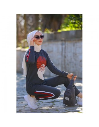 Ensemble décontracté et sport (Tenue de sport femme voilée) - Couleur Gris anthracite 