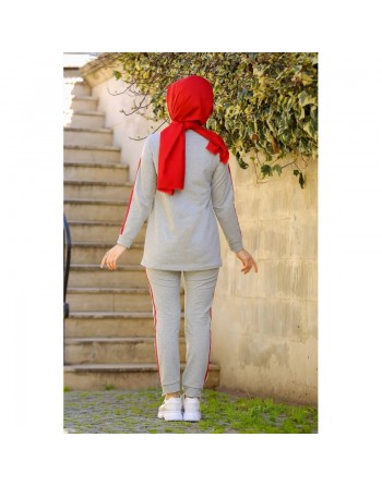Ensemble décontracté et sport (Tenue de sport femme voilée) - Couleur Gris clair 