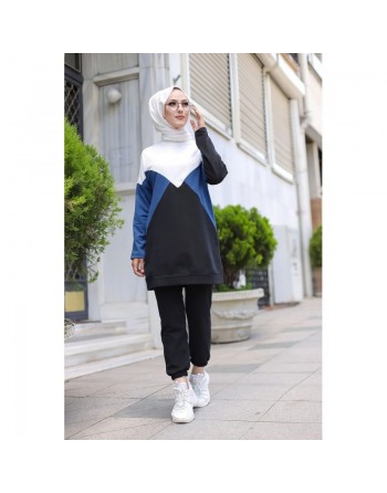 Tenue décontractée et sport deux pièces (Tunique et Pantalon) adaptée à la femme musulmane - Vêtement à 3 couleurs :... 