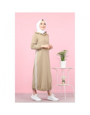 Tunique longue sport (vêtement moderne pour femme voilée) - Couleur Beige 