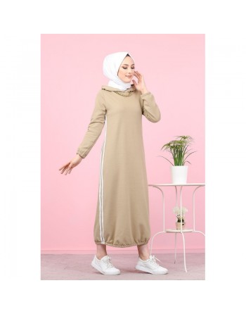 Tunique longue sport (vêtement moderne pour femme voilée) - Couleur Beige 