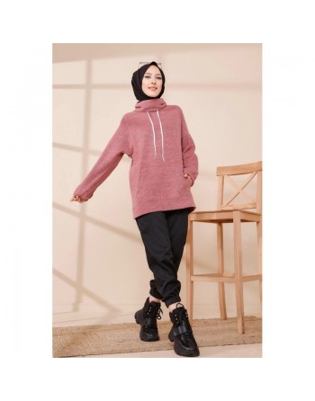 Sweat à capuche pour femme - Couleur saumon 