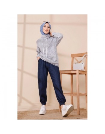 Sweat à capuche pour femme - Couleur gris clair 