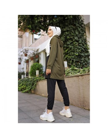 Survêtement femme (Boutique Vêtement Décontracté et Sport pour Hijab) - Couleur noir et kaki 