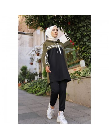 Survêtement femme (Boutique Vêtement Décontracté et Sport pour Hijab) - Couleur noir et kaki 