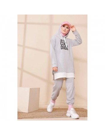 Survêtement avec extension blanche - Ensemble Sweat à capuche imprimé (Boutique Hijab France - Vente en ligne de... 