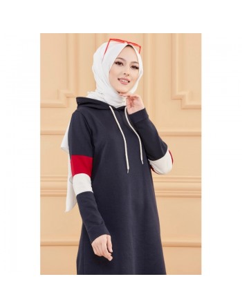 Ensemble décontracté et sport pour femme (Tenue Hijab moderne) - Couleur bleu marine 