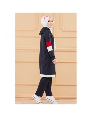 Ensemble décontracté et sport pour femme (Tenue Hijab moderne) - Couleur bleu marine 