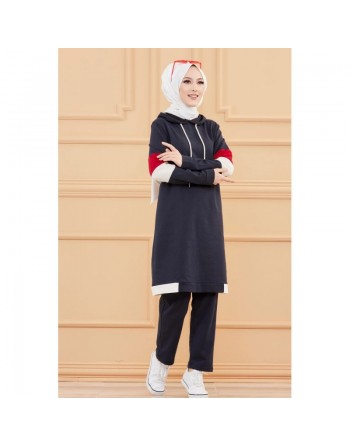 Ensemble décontracté et sport pour femme (Tenue Hijab moderne) - Couleur bleu marine 