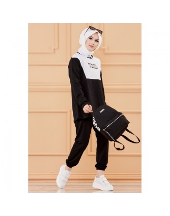 Ensemble sport - Couleur noir et blanc 