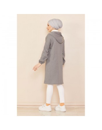 Veste Cardigan style décontracté (Vêtement moderne) - Couleur anthracite 