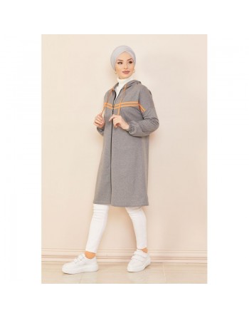 Veste Cardigan style décontracté (Vêtement moderne) - Couleur anthracite 