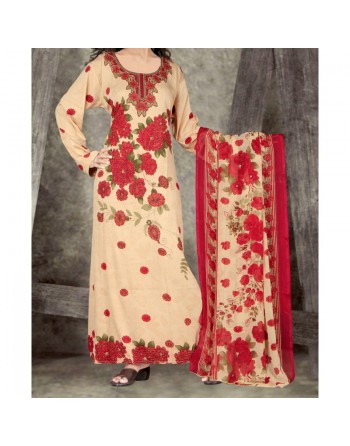 Robe orientale manches longues et grand foulard assorti 