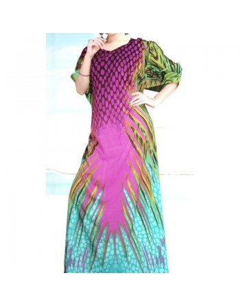 Robe orientale d'été multicolore avec paillettes en style de sirène 