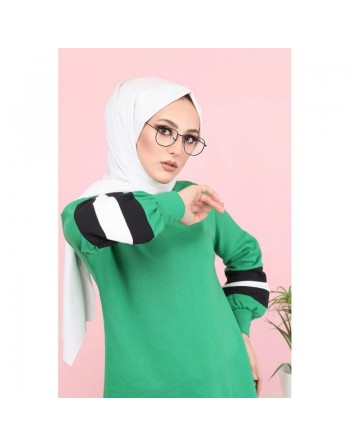 Ensemble tunique et panatalon casual décontracté mode sportswear (Hijab Mode Musulmane) - Couleur vert 