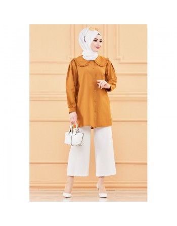 Tunique habillée classique (Vêtements hijab - Nouveauté) - Couleur tabac 
