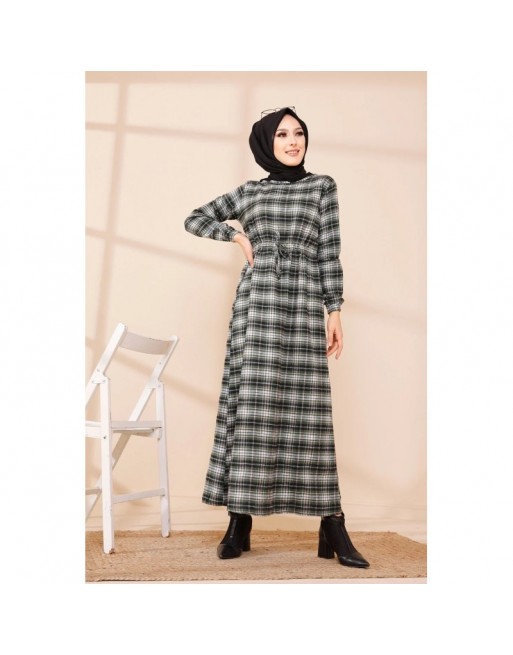Robe longue en cachemire (Vetement hijab) - Couleur kaki Robe longue en cachemire (Vetement hijab) - Couleur kaki