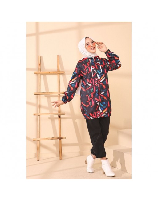 Veste Cardigan avec capuche pour femme (Tenue Hijab Saison Automne Hiver) - Couleur noir avec autres couleurs (rouge, bleu,... Veste Cardigan avec capuche pour femme (Tenue Hijab Saison Automne Hiver) - Couleur noir avec autres couleurs (rouge, bleu,...
