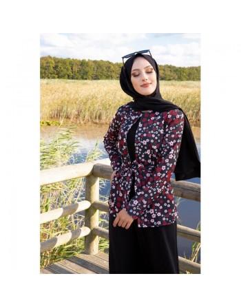 Ensemble assorti : Robe et Veste-Gilet (Modest Fashion) - Couleur noire 