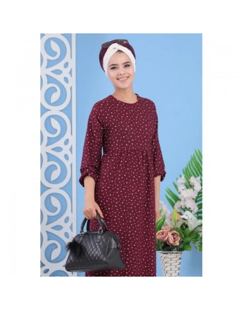 Robe pas cher imprimée étoiles pour femme style décontracté (Grande taille disponible) - Couleur Violet 