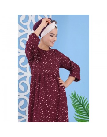 Robe pas cher imprimée étoiles pour femme style décontracté (Grande taille disponible) - Couleur Violet 