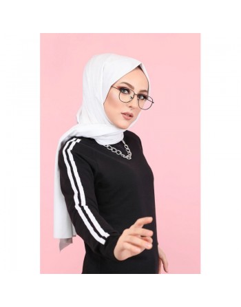 Tunique décontractée Sweat à capuche (Sweat-shirt femme voilée) - Couleur noir 