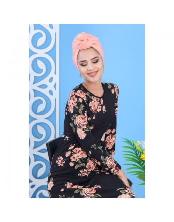 Robe longue décontractée à imprimé floral pour femme - Couleur noire 