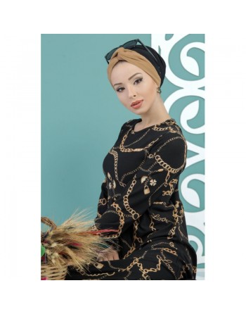 Robe noire décontractée avec imprimés "chaines" pour femme (grandes tailles disponibles) 