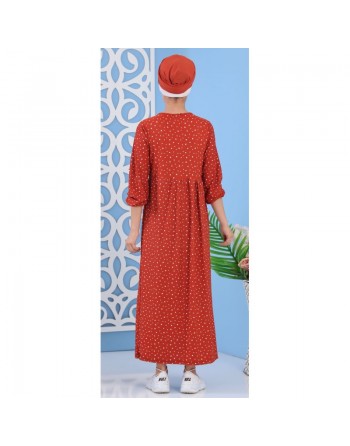Robe décontractée pas cher imprimée étoile pour femmes (Grandes tailles disponibles) - Couleur Rouille 