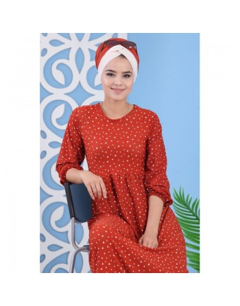 Robe décontractée pas cher imprimée étoile pour femmes (Grandes tailles disponibles) - Couleur Rouille 