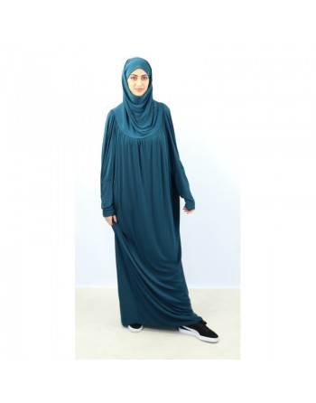 Jilbab ample une pièce pour femme - Marque Best Ummah - Couleur bleu canard 