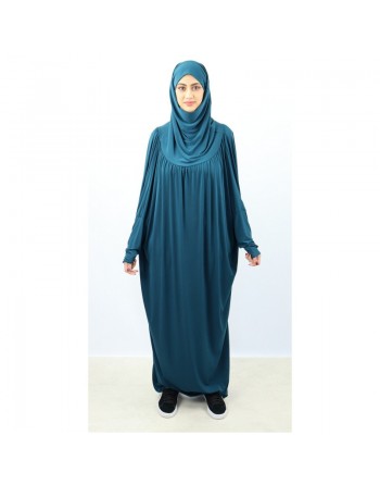 Jilbab ample une pièce pour femme - Marque Best Ummah - Couleur bleu canard 