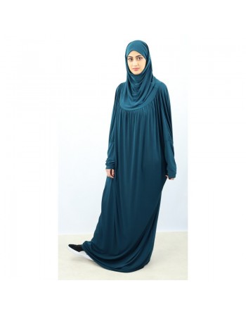 Jilbab ample une pièce pour femme - Marque Best Ummah - Couleur bleu canard 
