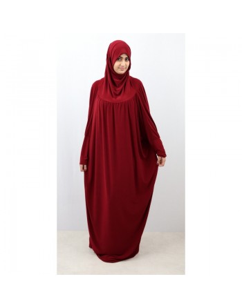 Jilbab ample une pièce - Marque Best Ummah (Boutique Jilbeb femme musulmane) - Couleur bordeaux 