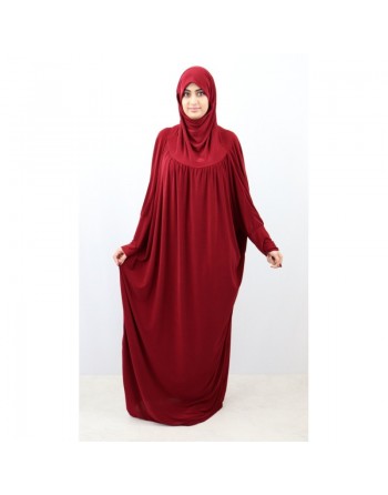 Jilbab ample une pièce - Marque Best Ummah (Boutique Jilbeb femme musulmane) - Couleur bordeaux 